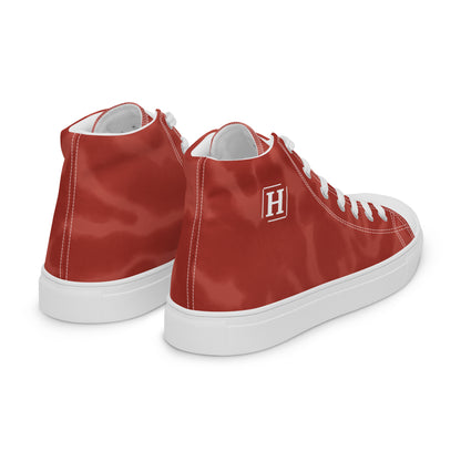 Men’s high top canvas shoes - Hillport Shoes Red Pattern