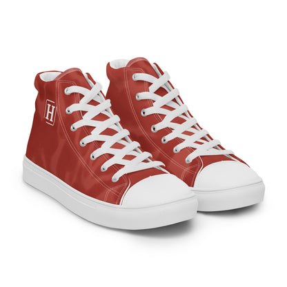 Men’s high top canvas shoes - Hillport Shoes Red Pattern